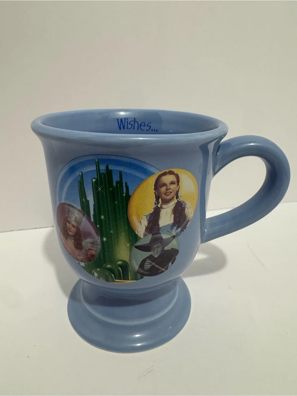 Vintage Wizard of Oz pedestal coffee mug “ Wishes really do come True”